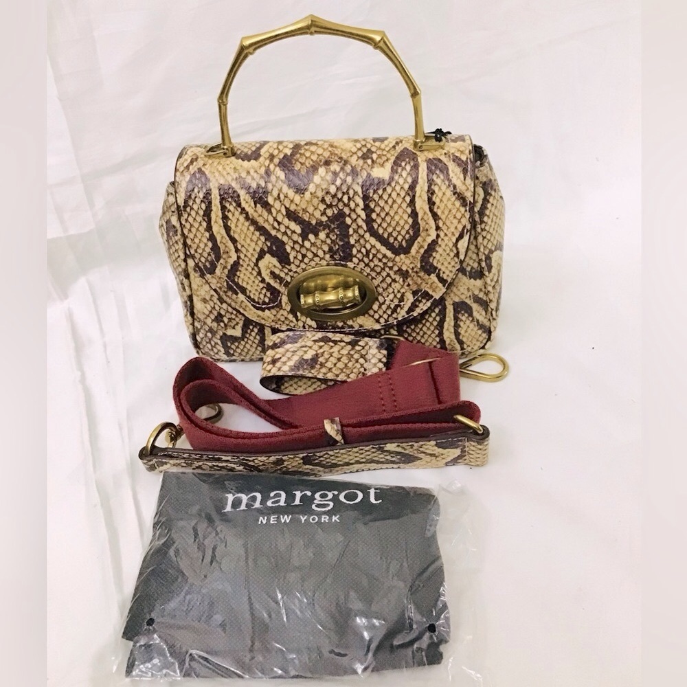 Margot Python Embossed Satchel NWT - Picture 6 of 9